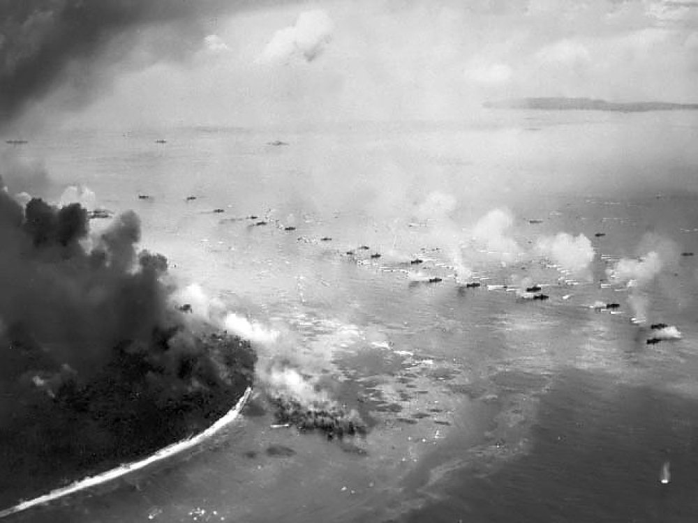 Which of these battles in the Pacific began first in 1944? (Photo does not necessarily depict correct answer.)