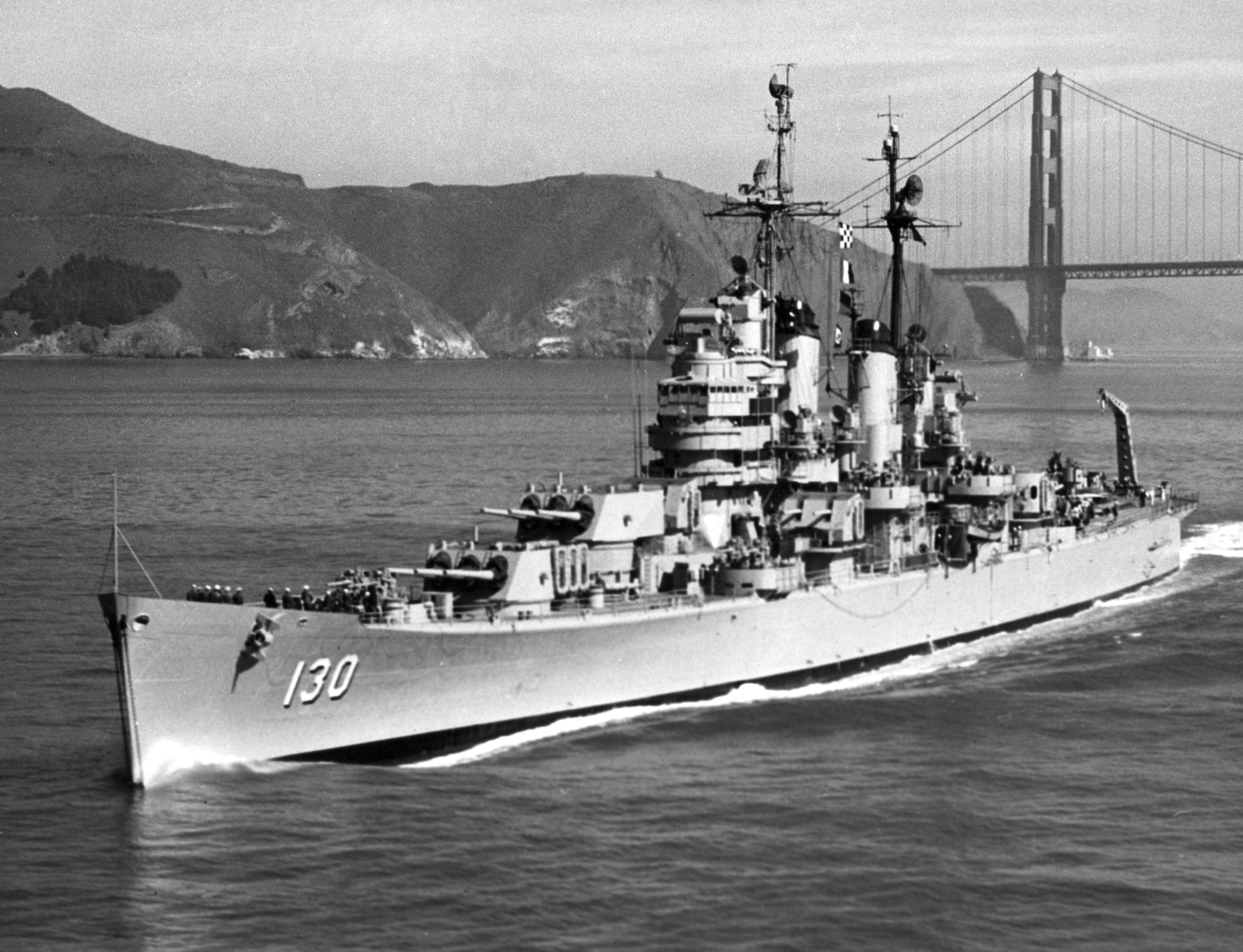 U.S. warships of what category were given the names of large American cities and towns during World War II? (Photo does not necessarily depict the correct answer.)